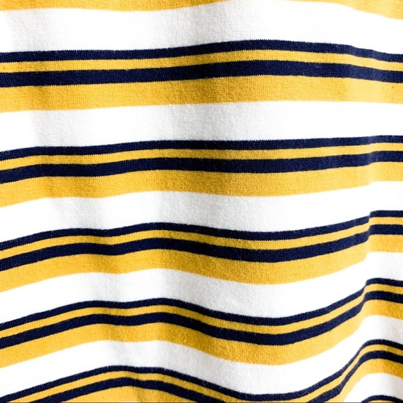 Derek Heart Yellow White & Navy Striped T-Shirt - Picture 3 of 10